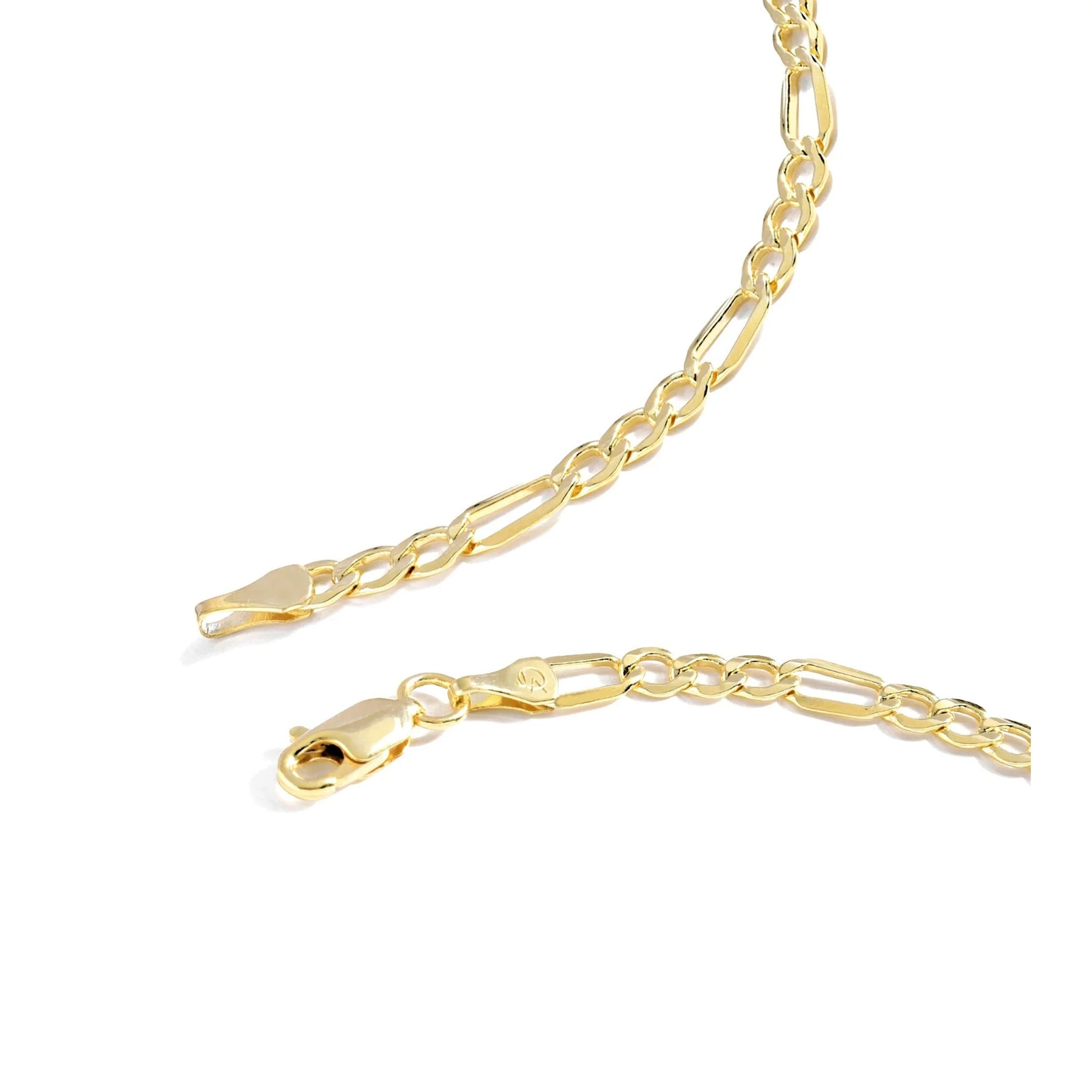 Gold Chain Necklace Collection - 14K Solid Yellow Gold Filled Figaro Chain Necklaces for Women and Men with Different Sizes (2.8Mm, 3.7Mm, 4.7Mm, 5.6Mm)